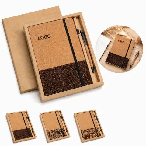 Eco-Friendly Cork Notebook with Pen, Recycled Material