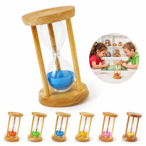 Natural Wood Hourglass Timer 10-30 Min Adjustable for Study 2