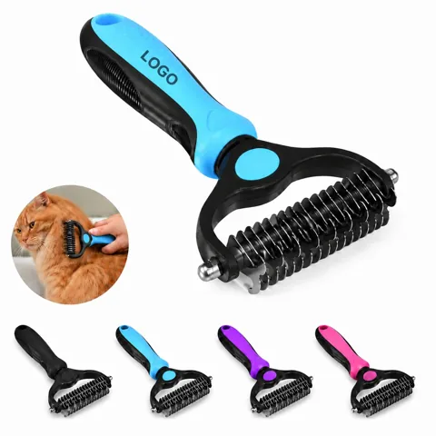 Pet Grooming Brush & Metal Comb Set for Dogs and Cats,
