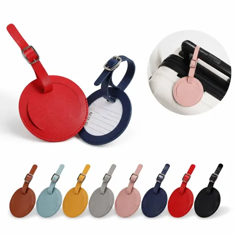 Privacy PU Leather Circle Luggage Tags for Suitcases 2