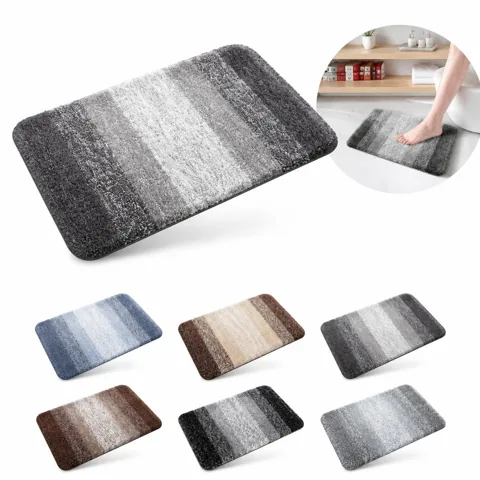 Plush Gradient Bath Mat, Soft High-Pile Absorbent Bathroom 2
