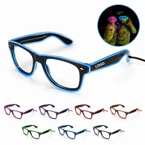 Neon LED Light-Up Glasses with Voice Control for Parties