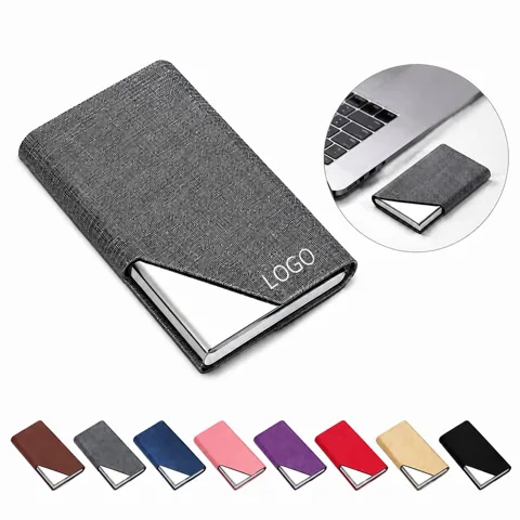 PU Leather Metal Business Card Case with Secure Closure 1