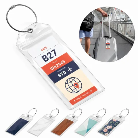 Waterproof Clear Luggage Tag with ID card display panel 2
