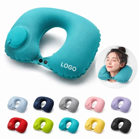 Inflatable U-Shaped Neck Pillow Foldable Travel Support for Everyday Use