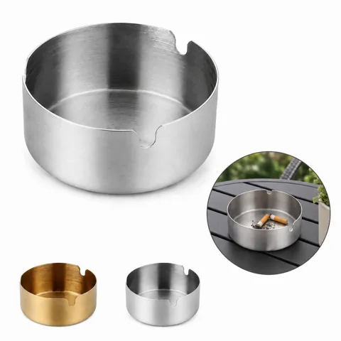 Stainless Steel Ashtray, Rust-Resistant Deep Bowl with Added Functionality 2
