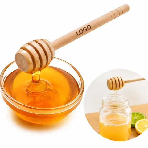 Natural Wood Beech Honey Dipper Stick for Jar Drizzling