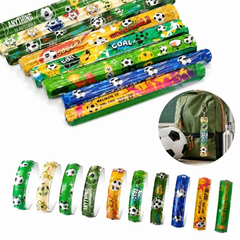12-Pack PVC Slap Bracelets for Kids & Adults, Vibrant Colors 2