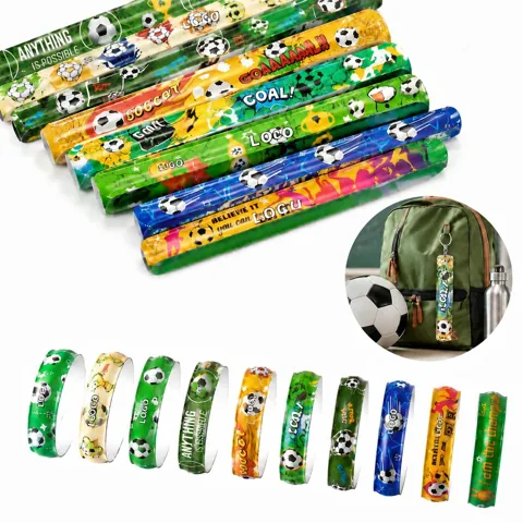 12-Pack PVC Slap Bracelets for Kids & Adults, Vibrant Colors