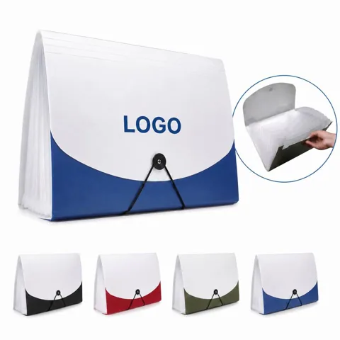13-Pocket PP Accordion File Folder with Elastic Cord