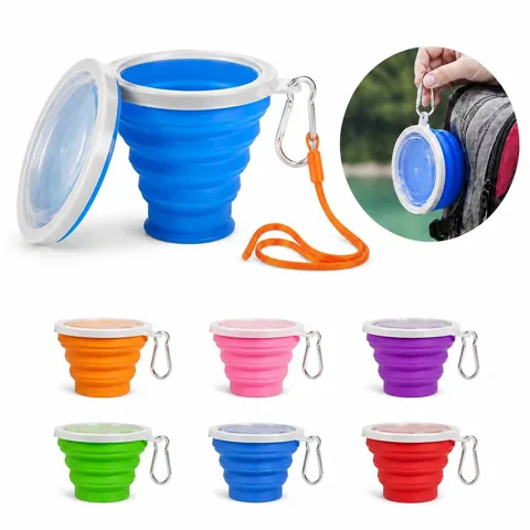 6 oz Silicone Collapsible Travel Cup with Spill-Proof Lid 2