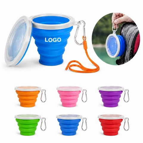 6 oz Silicone Collapsible Travel Cup with Spill-Proof Lid 1