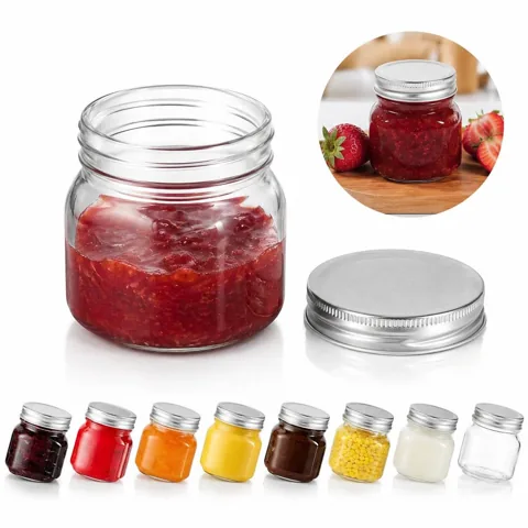 8oz Glass Jars with Airtight Lids for Storage and More 2