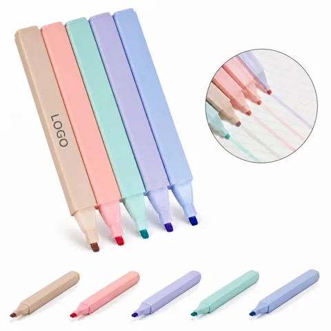 Soft Chisel Tip LED Light Highlighter Pen, Glow-in-Dark