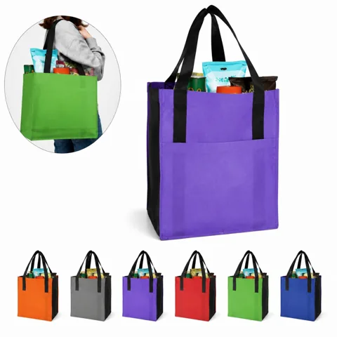 Non-Woven Pocket Tote Bag with Inner Pocket, Reusable & 2