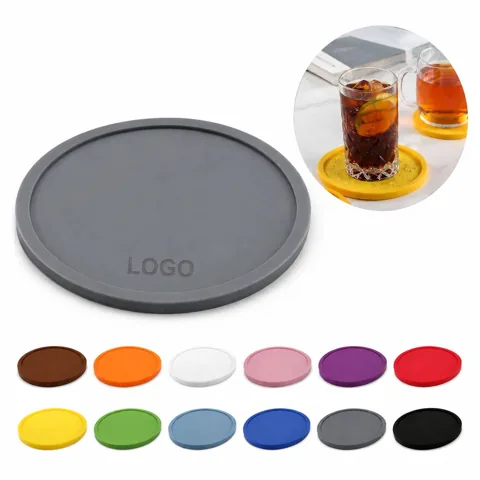 Non-Slip Silicone Cup Coaster, Heat-Resistant Round Mat