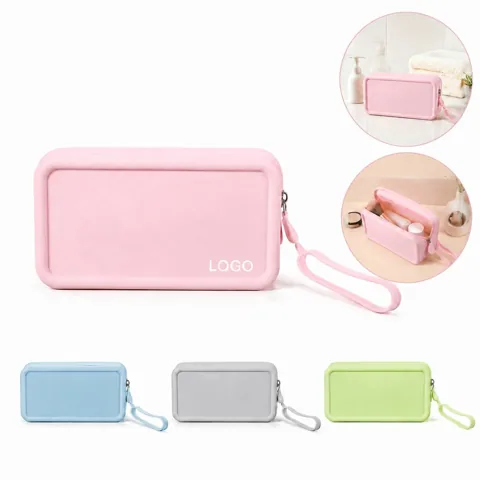 Waterproof Silicone Cosmetic Pouch for Travel and Storage