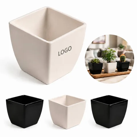 Heavy-Duty Square Plastic Planter with Drainage Holes