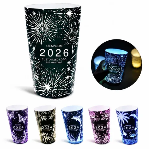 12 oz LED Glowing Party Cups - Reusable Light-Up Drinkware 2