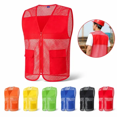 Mesh Volunteer Uniform Vest with Reflective Strips 2