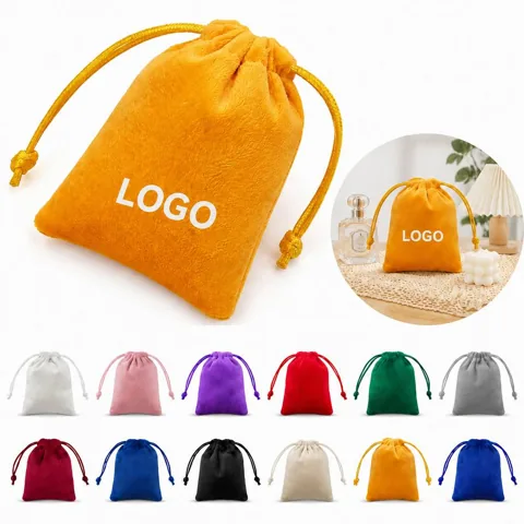 Custom Velvet Jewelry Bag with Secure Zipper Closure 1