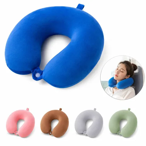 Memory Foam Travel Neck Pillow with Adjustable Closure 2