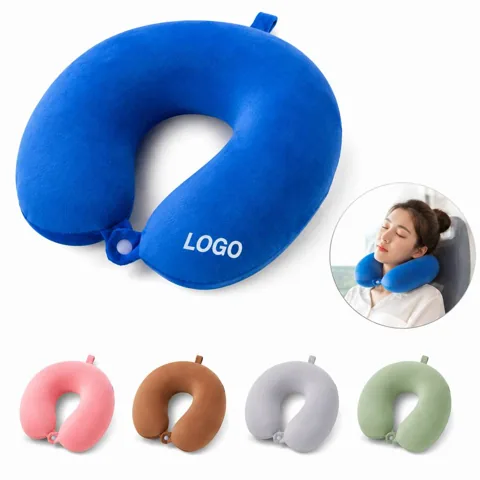 Memory Foam Travel Neck Pillow with Adjustable Closure