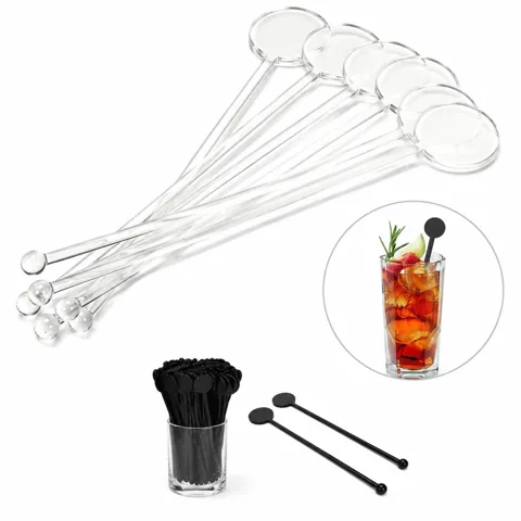 Round Head Plastic Stirring Sticks for Beverages, 2