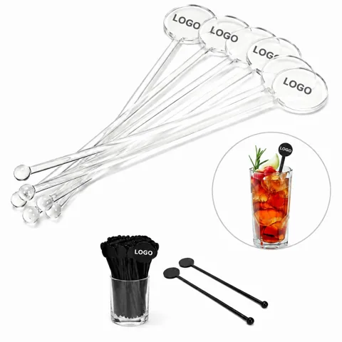 Round Head Plastic Stirring Sticks for Beverages,