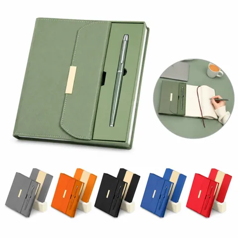 A5 Notebook & Pen Set, 200 Lined Pages, Hardcover, Gift 2
