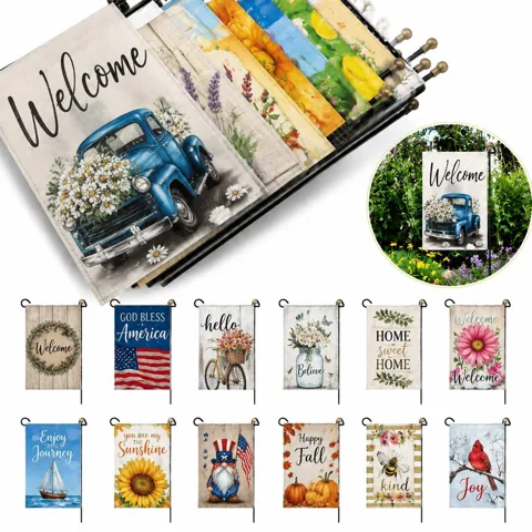 Double-Sided Seasonal Garden Flags, Weather-Resistant Yard 2