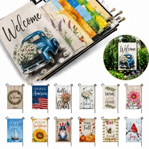 Double-Sided Seasonal Garden Flags, Weather-Resistant Yard
