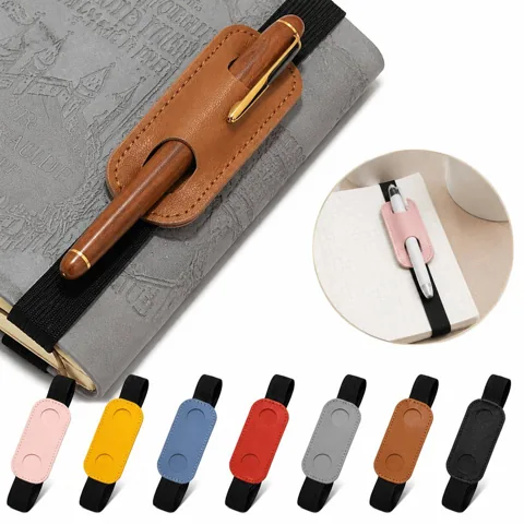PU Leather Bungee Pen Case Zippered Organizer 2