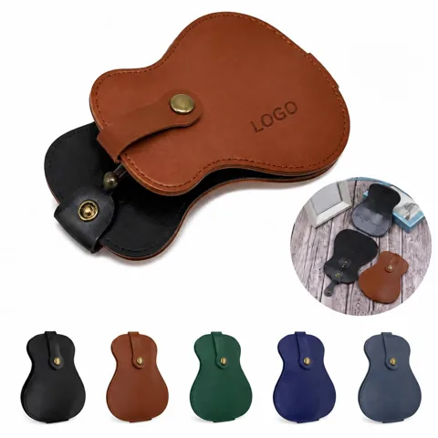 PU Guitar Pick Pouch with Snap Button Closure