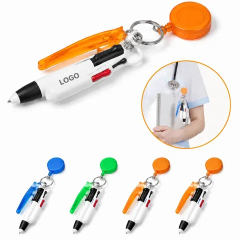 Retractable Nurse Pen with Badge Clip for ID Lanyard