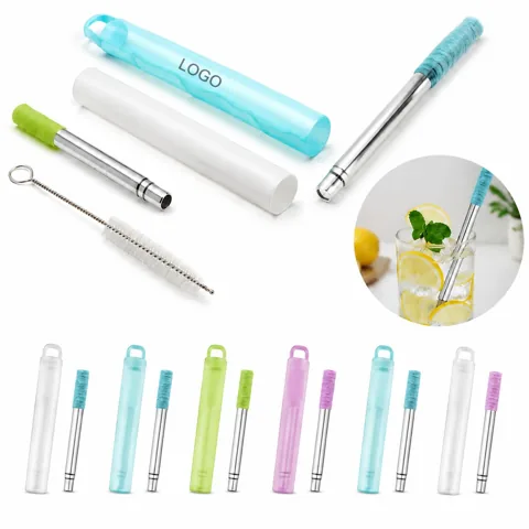 Retractable Stainless Steel Straw for Travel, Reusable 1