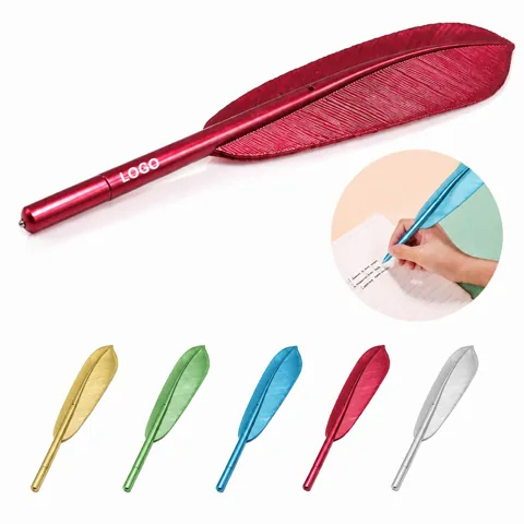 Retro Feather Ballpoint Pen - Smooth Writing Vintage Style