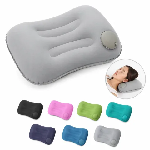 Inflatable Milk Silk Travel Pillow with Adjustable Support 2