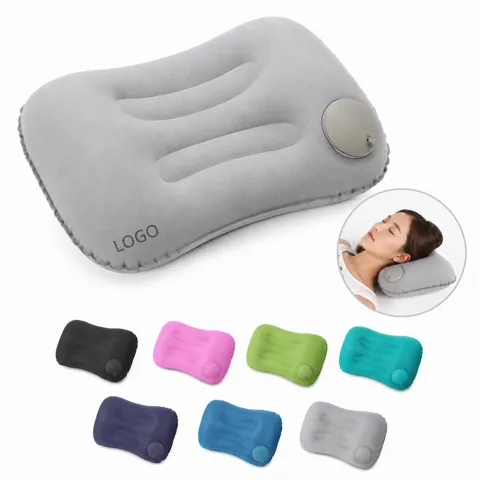 Inflatable Milk Silk Travel Pillow with Adjustable Support