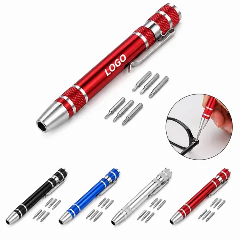 8-in-1 Aluminum Pen Screwdriver Portable Multi-Tool for Everyday Use