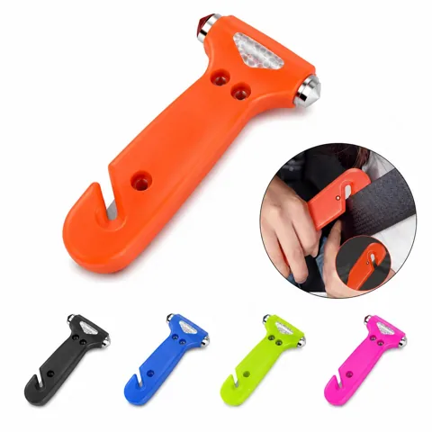 2-in-1 Emergency Hammer with Seatbelt Cutter and LED Light 2