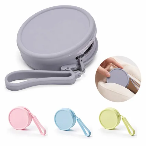 Silicone Round Zipper Pouch Waterproof Storage Bag for Everyday Use 2