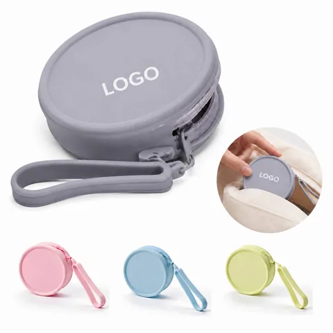 Silicone Round Zipper Pouch Waterproof Storage Bag for Everyday Use