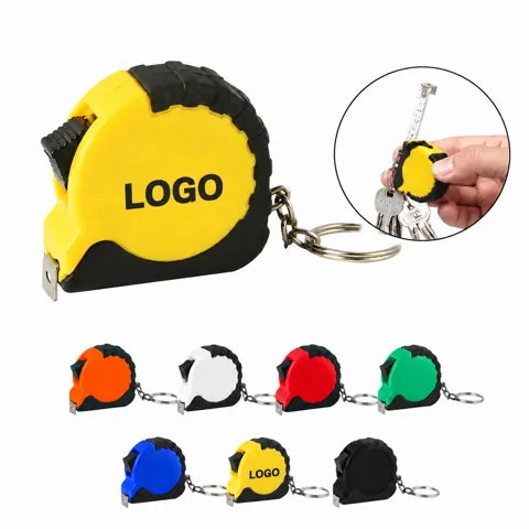 Mini Retractable Tape Measure Keychain with Grip Surface