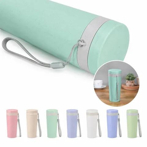 Eco Wheat Straw Double-Wall Insulated Reusable Cup 2