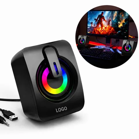 Mini RGB Wired Computer Speakers with LED Light