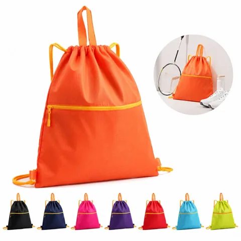 Waterproof Drawstring Backpack with Zipper, Thickened 2