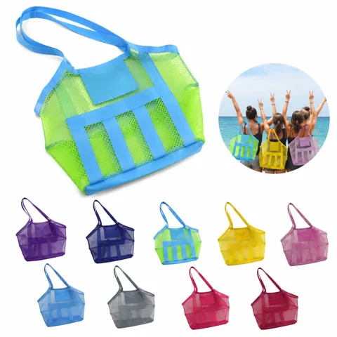 Mesh Beach Toy Storage Bag with Drawstring for Sand Toys 2