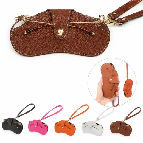 Soft PU Leather Eyeglass Case with Soft Lining and Zipper 2