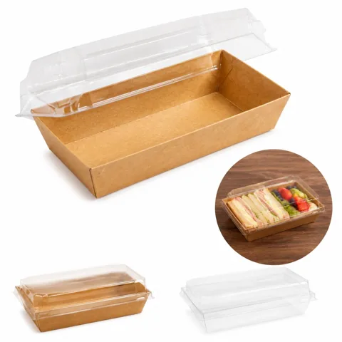 Eco Kraft Paper Food Box, Disposable Natural Brown Packing 2